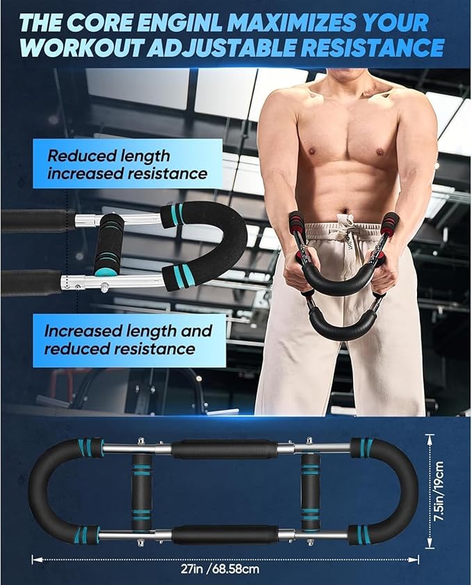 Twister Arm Trainer, Chest Workout Equipment 40-100lb Adjustable Arm Trainer, Twister Arm Trainer, Portable Power Twister Bar, Detachable Design Fitness Anywhere