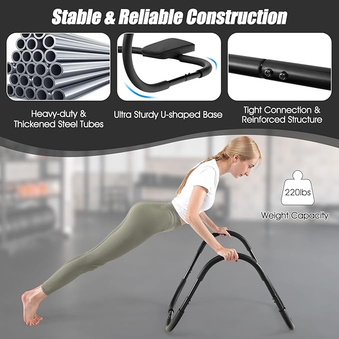 GYMAX Ab Cruncher, Abdominal Trainer Sit up Assistant Roller with Padded Headrest, Fitness Exercise Training Machine for Core Muscle, Home Gym Portable Ab Mat Trainer (Black)