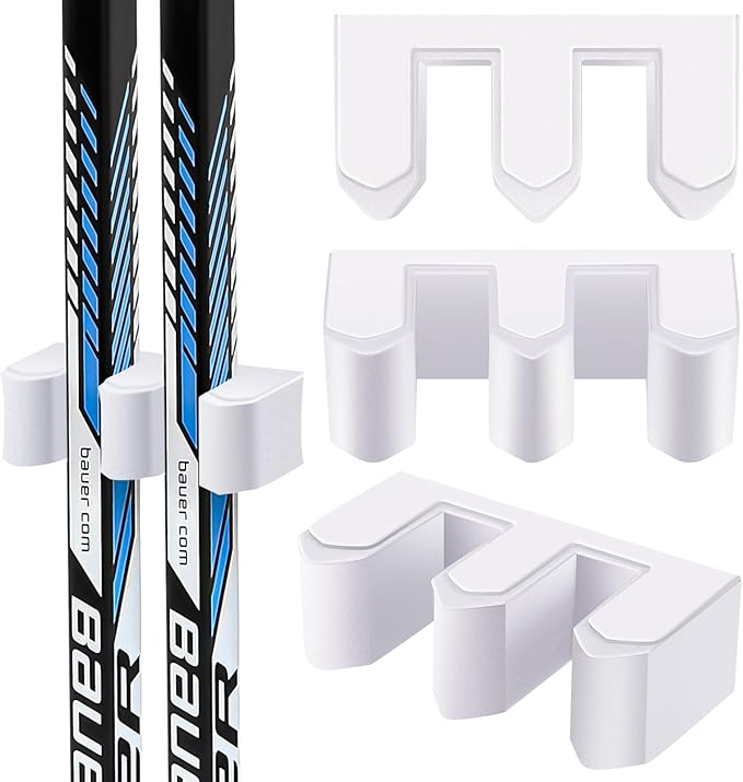 Yousoontic Hockey Stick Holder Wall Mount, 1-6 Stick Capacity, Ice and Field Hockey Organizer (Decor & Storage 2-in-1) for Home Garage Room Office Sports Decoration