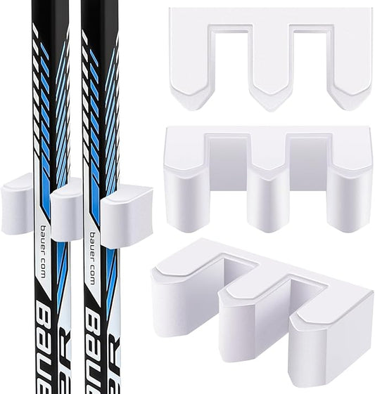 Yousoontic Hockey Stick Holder Wall Mount, 1-6 Stick Capacity, Ice and Field Hockey Organizer (Decor & Storage 2-in-1) for Home Garage Room Office Sports Decoration