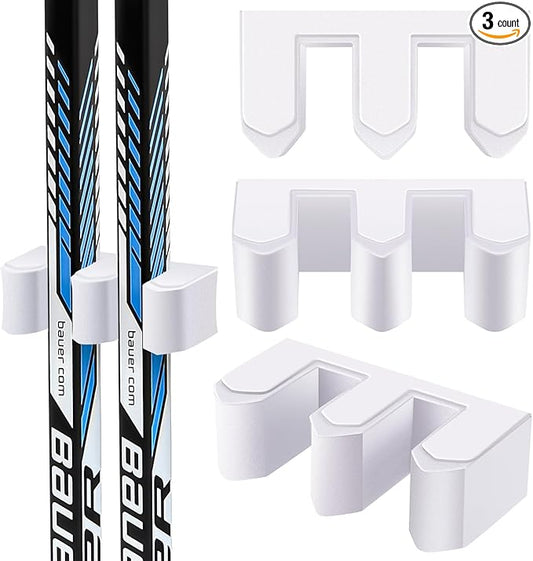 Yousoontic Hockey Stick Holder Wall Mount, 1-6 Stick Capacity, Ice and Field Hockey Organizer (Decor & Storage 2-in-1) for Home Garage Room Office Sports Decoration
