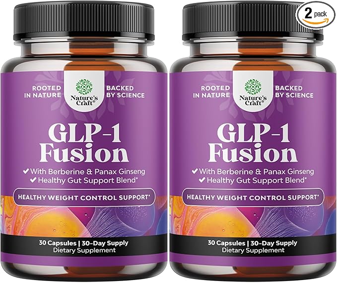 GLP-1 Berberine Supplement - One a Day Healthy Gut Berberine Complex with Panax Ginseng Turmeric Curcumin & Cayenne Pepper for Metabolic Balance - Gluten Free Vegan and Non-GMO (2 Month Supply)