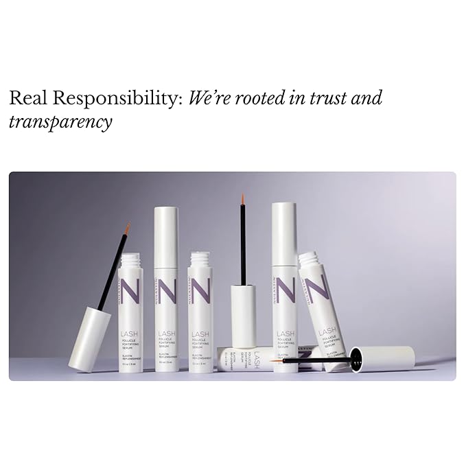 NULASTIN Eyelash Serum & Brow Serum - Lash & Brow Dual System - Eyebrow & Eyelash Enhancing Serums with Keratin & Peptides for Fuller Looking Lashes & Brows (2 Count, 0.1 Fl Oz Each)