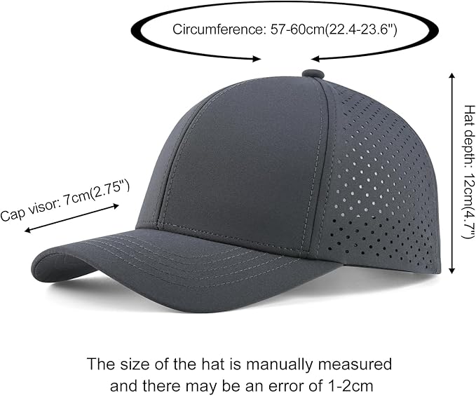 VOBOOM Men Quick Dry Baseball Cap Laser Cut Mesh Ball Curved Brim Snapback Hat