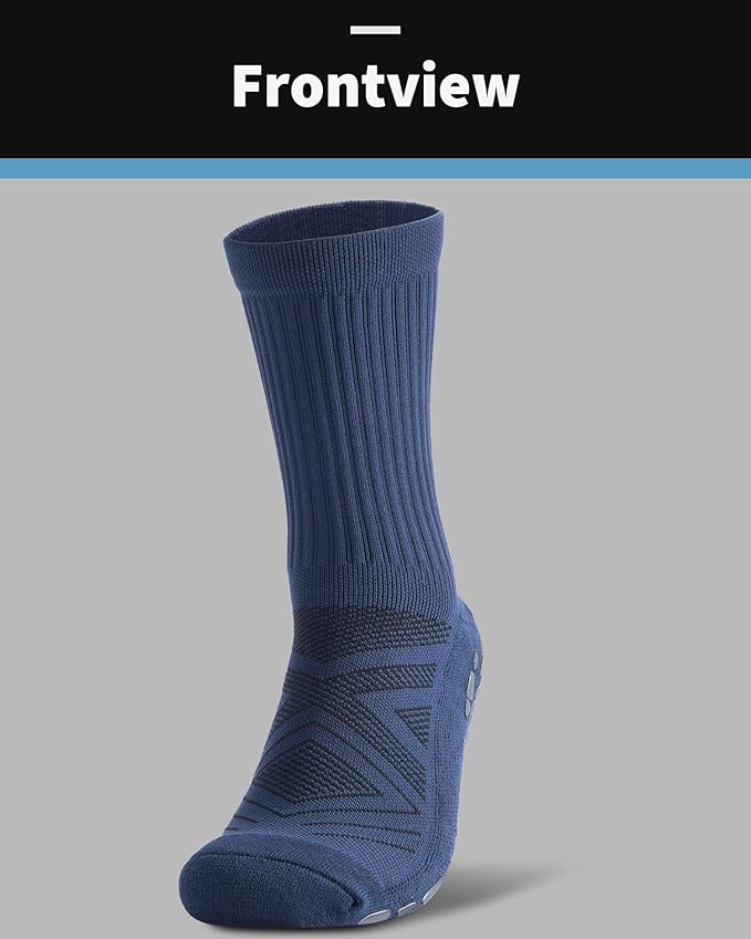 CWVLC Grip Socks Soccer - Cushioned Non-Slip Grippy for Men & Women Athletic - Barre Hospital Sticky Slipper Socks