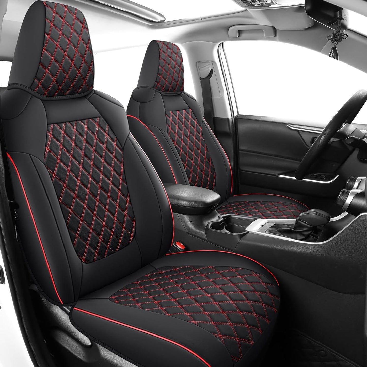 MIROZO Seat Covers for Rav4,Non-Hybrid Toyota RAV4 Seat Covers Car Seat Cover Compatible with 2019-2025 Toyota RAV4 LE,XLE,XLE Premium,Limited (Black and Red,Not for Hybrid,Adventure&TRD-Off)