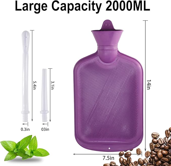 Enema Bag Kit with 5ft Hose Coffee Enemas at Home Water Shower Douche Colon Detox Cleanse Kit with Tubing, Tips, Clamp and Hook