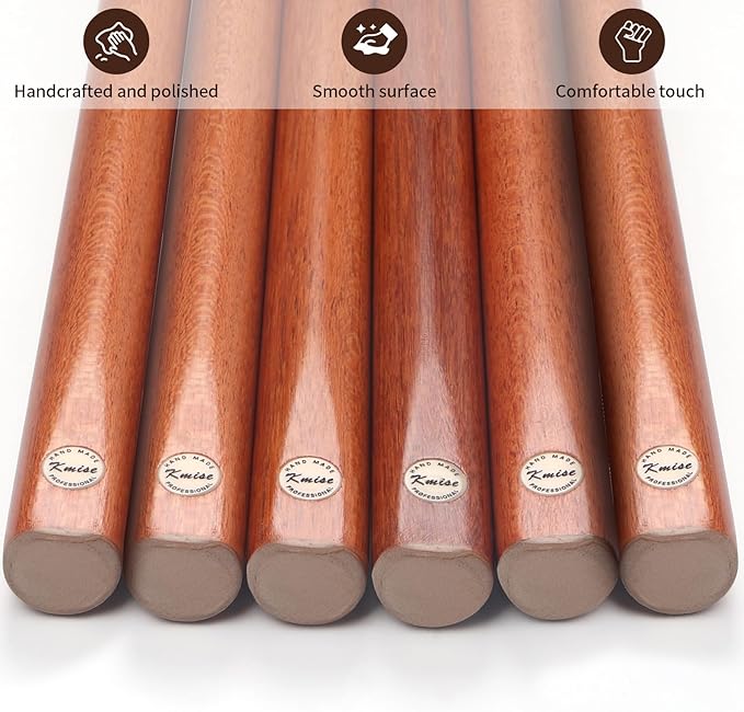 Kmise Pool Cue Sticks, 41"/57??58" Hardwood Pool Cue Set of 4/6/8, 13OZ/20OZ with 13/10 MM Brass Tips, Table Billiard Cue Stick for Bar, Home, Billiard Room