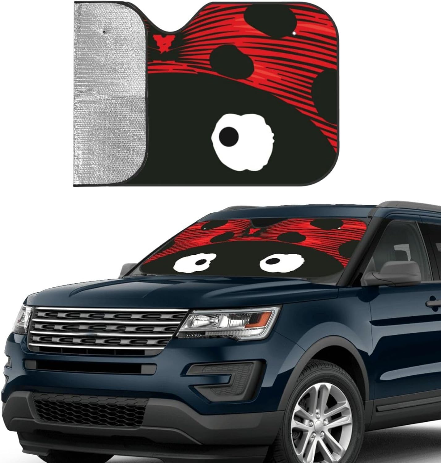 Cute Coccinellidae Car Sun Shade Windshield Sunshade Foldable Front Window Shield Cover for Truck SUV