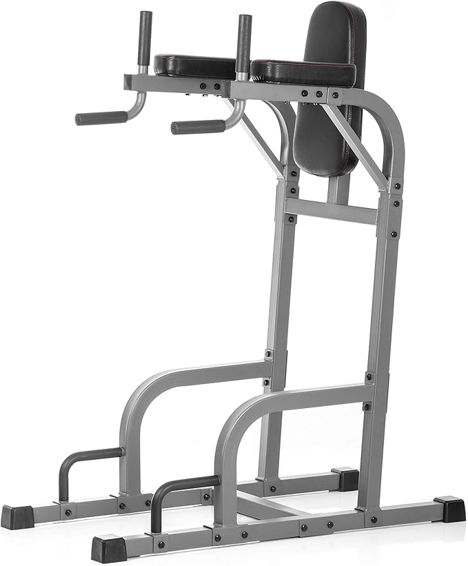 XMARK Knee Raise, Dip Stand with Push Up Station, Commercial Vertical Knee Raise, Captain's Chair, Upper Body and Core Workout Machine