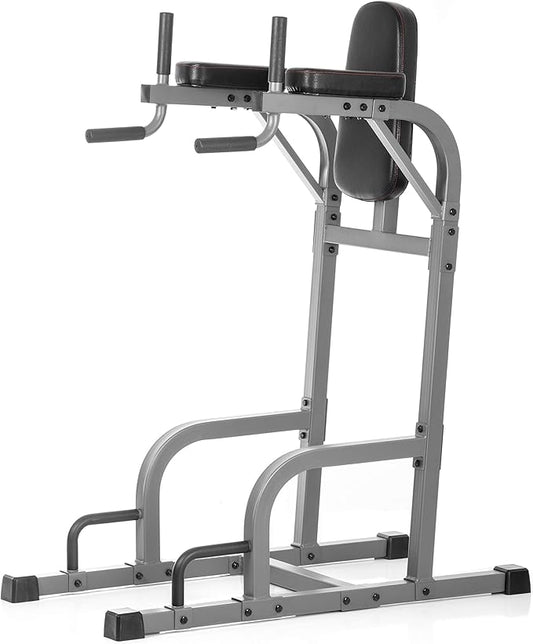 XMARK Knee Raise, Dip Stand with Push Up Station, Commercial Vertical Knee Raise, Captain's Chair, Upper Body and Core Workout Machine