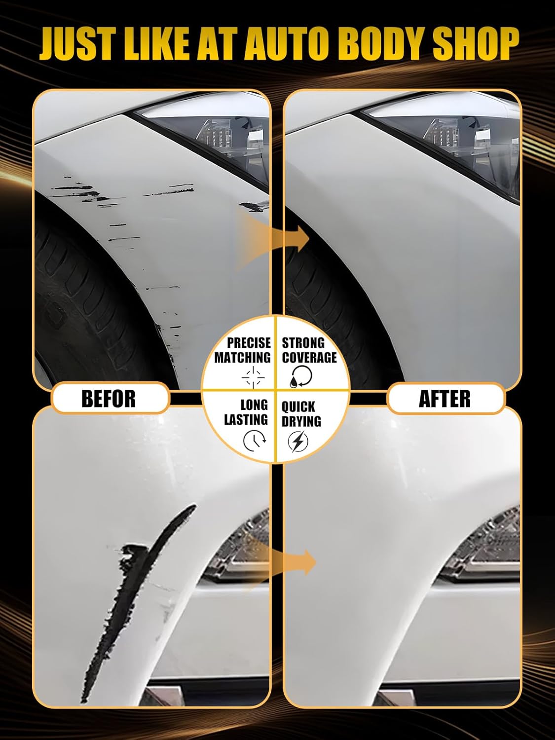 (792/9792) Palladium Silver Metallic Touch Up Paint Compatible with Mercedes-Benz, Exact Match Car Paint Pen Automotive Scratch Repair Remover Kit Quick & Easy Solution for Vehile Chips and Nicks