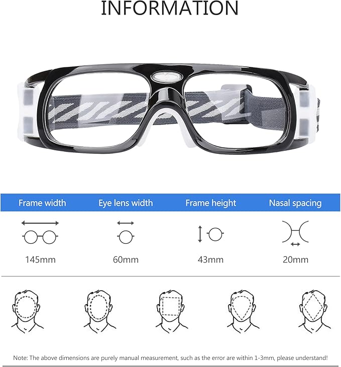 Men Basketball Glasses.Soccer Football Sport Protective Eyewear Safety Goggles,Sports Glasses For Replaceable Lens