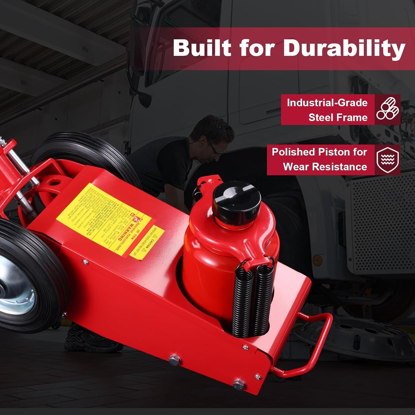 Stark USA Heavy Duty 35-Ton Air Hydraulic Floor Jack for Trucks (70,000lbs) Capacity Service Floor Jack Repair Lifting Tool Shop Air Lift Truck