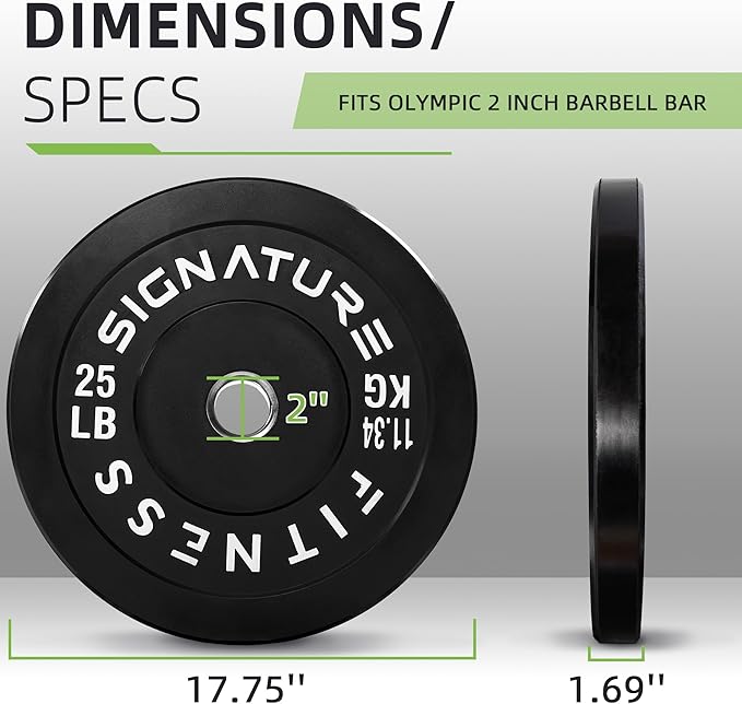 Olympic Bumper Plates Set, 2" Weight Plates for Strength Training & Weightlifting, Paris or Set or Set with Barbell, Multiple Options