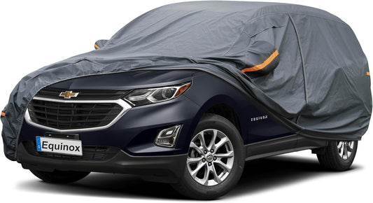 Premium Car Cover Custom Fit Chevrolet Chevy Equinox (2005-2025), 16 Layers Heavy Duty Car Cover Waterproof All Weather with Zipper Door for Sun Rain Snow Dust Uv Protection
