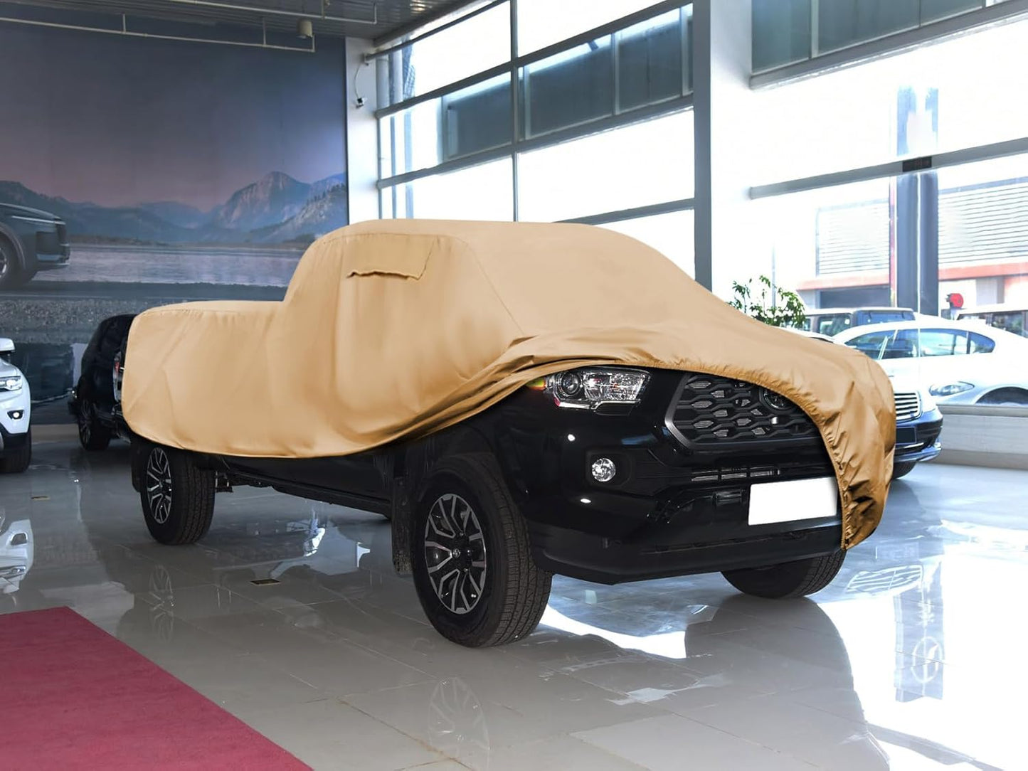 Heavy Duty Outdoor Car Cover Custom Fit for Toyota Tacoma, Windproof All Weather Waterproof Sun Rain UV Dust Snow Protection Outdoor Car Covers