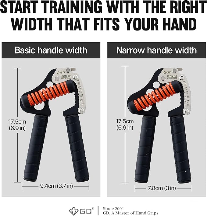 GD IRON GRIP Grip Strength Trainer Adjustable Hand Gripper Strengthener Hand Grip Exerciser Wrist Strengtheners Silent & Durable – Forearm, Finger & Hand Strength Training for Athletes, Climbers & Rehabilitation