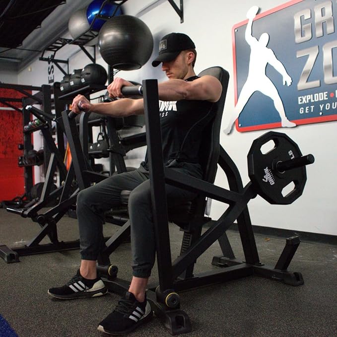 Gronk Fitness Seated Chest Press | Plate Loaded Chest Press Machine for Ultimate Gains | Bench Press Machine Workout | Use with 2" Olympic Plates