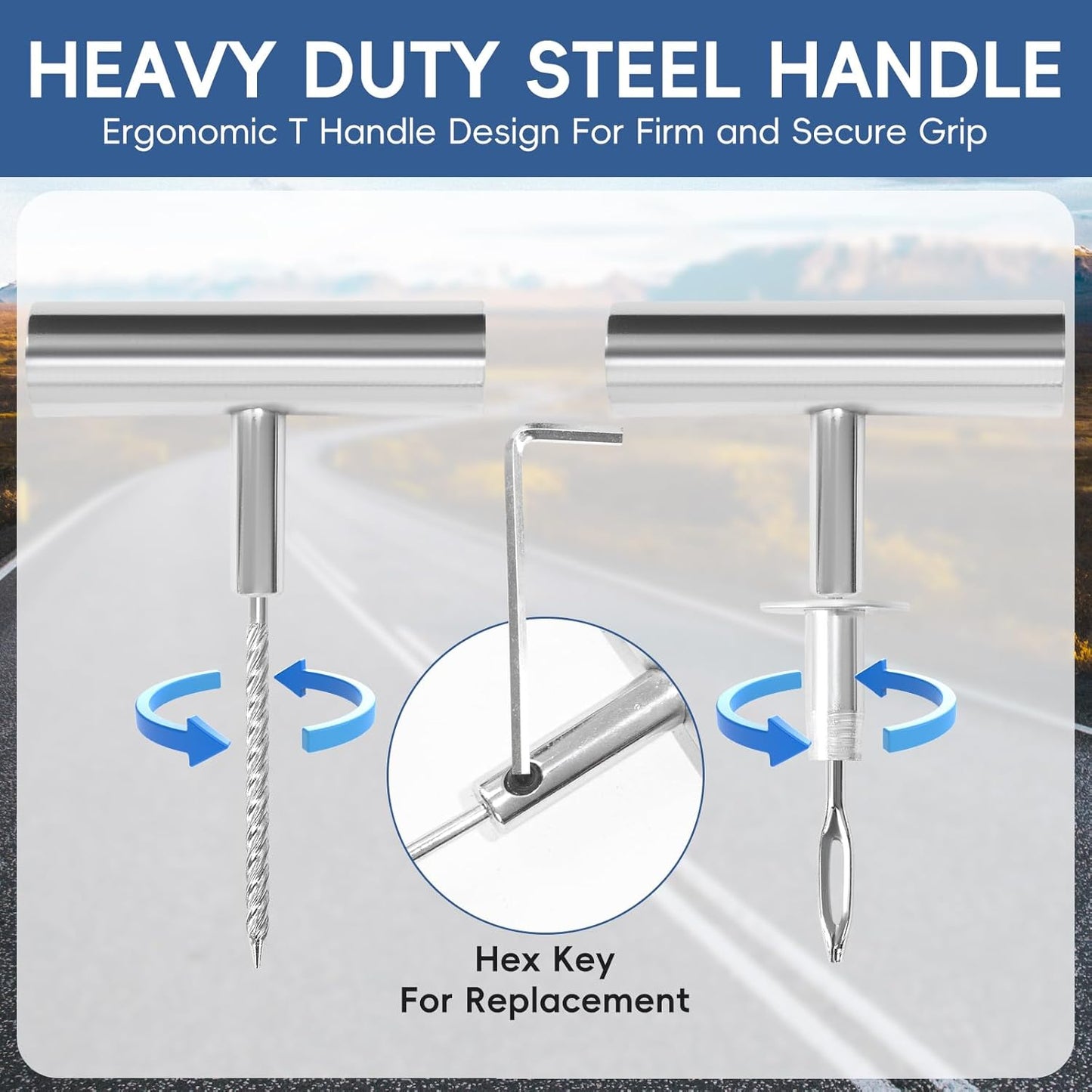 PINKJOY 2 Pack Tire Plug Kit with Plugs 36 Pcs for Car, Motorcycle, ATV, Jeep, Truck, Tractor Flat Tire Puncture Repair Tools