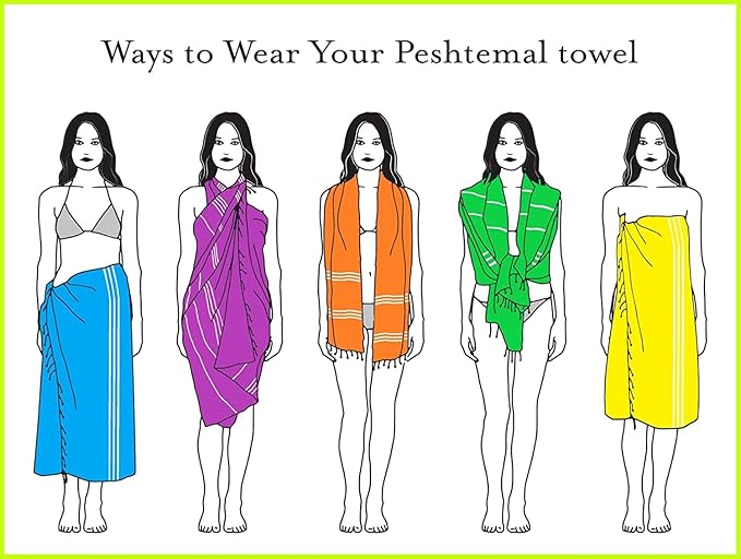 HAVLULAND Turkish Beach Towels Vacation Essentials Quick Dry Sand Free Soft Large XL Big Blanket Adult Oversized Bath Pool Swim Towel Set Bulk Case 6 Multipack Lightweight Thin Compact (Blue, 6 Pack)