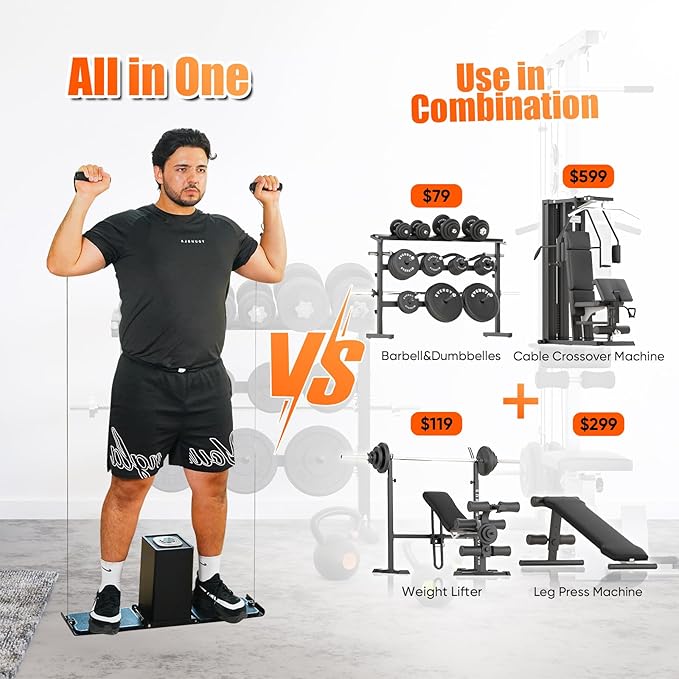 SR3 Smart Home Gym，Portable & Foldable Strength Training Cube Machine for Full Body Workouts，All-in-One Resistance Training Fitness Equipment for Home Use