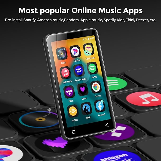 innioasis 80GB MP3 Player with Bluetooth and WiFi, MP3 Player for Kids with Spotify, Spotify Kids, Pandora, Audible, 4.0" Touch Screen Music Player with Parental Controls, Up to 1TB (Gray)