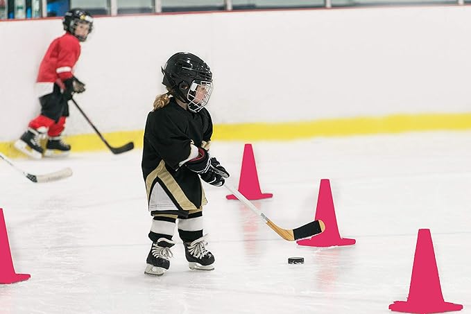 9 Inch Plastic Training Traffic Cones, Sport Cones, Agility Field Marker Cones for Soccer Basketball Football Drills Training, Outdoor Activity or Events - (Set of 10, 12, 15 or 24, 4 Colors)
