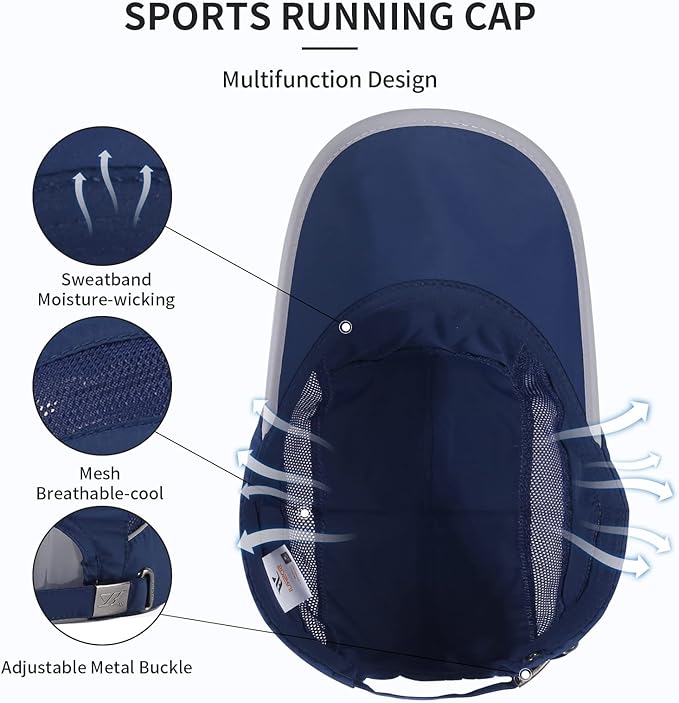 Running Hat Mesh Sports Cap Lightweight Quick Drying Runner Cap for Men Women