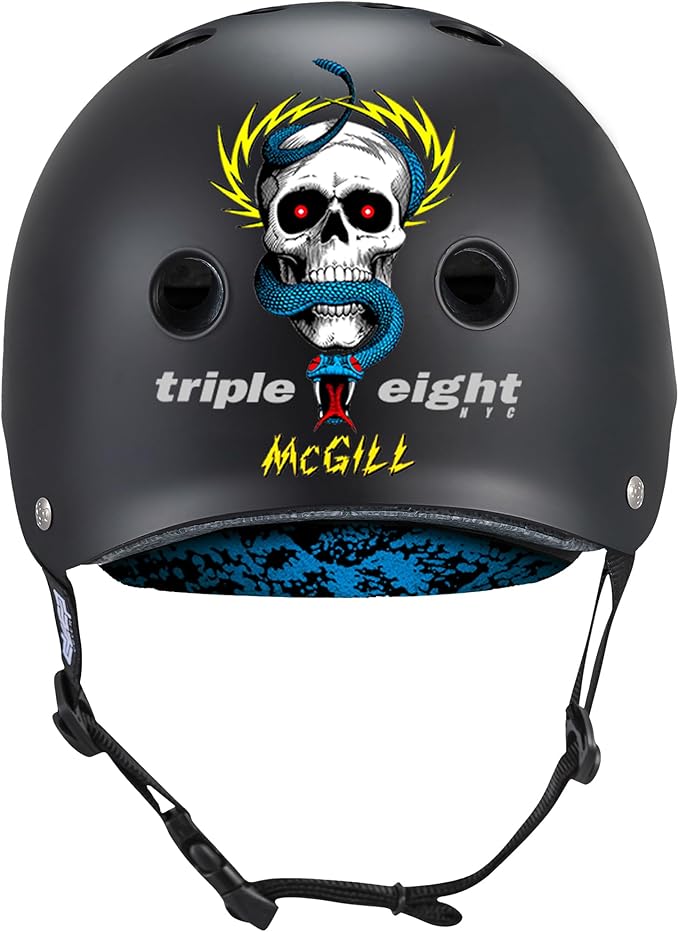 Triple Eight Deep Cover Helmet - Ideal for Skateboarding, Bicycling, BMX, and Roller Skating