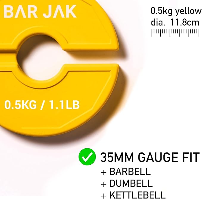 Micro Plates. 0.5 KG Weight Plate, x4 Pieces, Fractional Weight Plates, Dumbell Weights, Kettlebell weights Training.