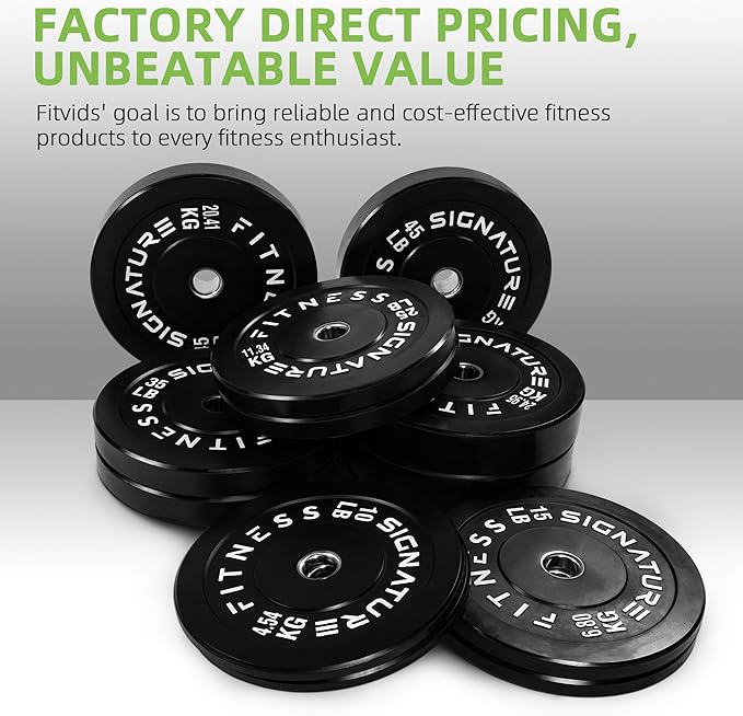 Olympic Bumper Plates Set, 2" Weight Plates for Strength Training & Weightlifting, Paris or Set or Set with Barbell, Multiple Options