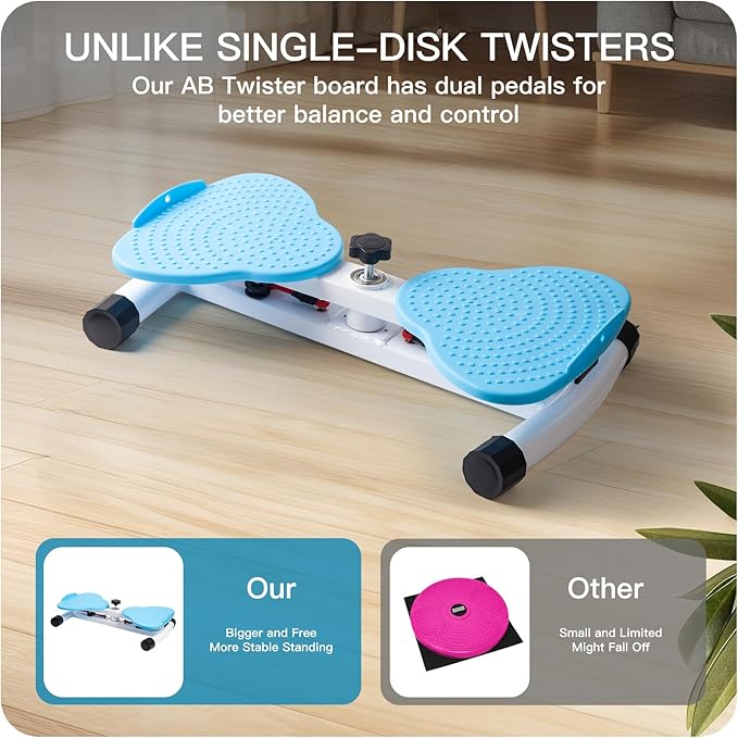 Waist Twisting Machine Pilates Twister Ab Twister Board with 300 lbs Capacity, Noiseless Home Gym Equipment for Core Exercise Slim Waist Belly Fat Workout for Women