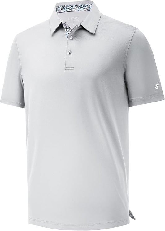 Mens Polo Shirts Short Casual Solid Stylish Dry Fit Performance Designed Collared Golf Polo Shirts for Men