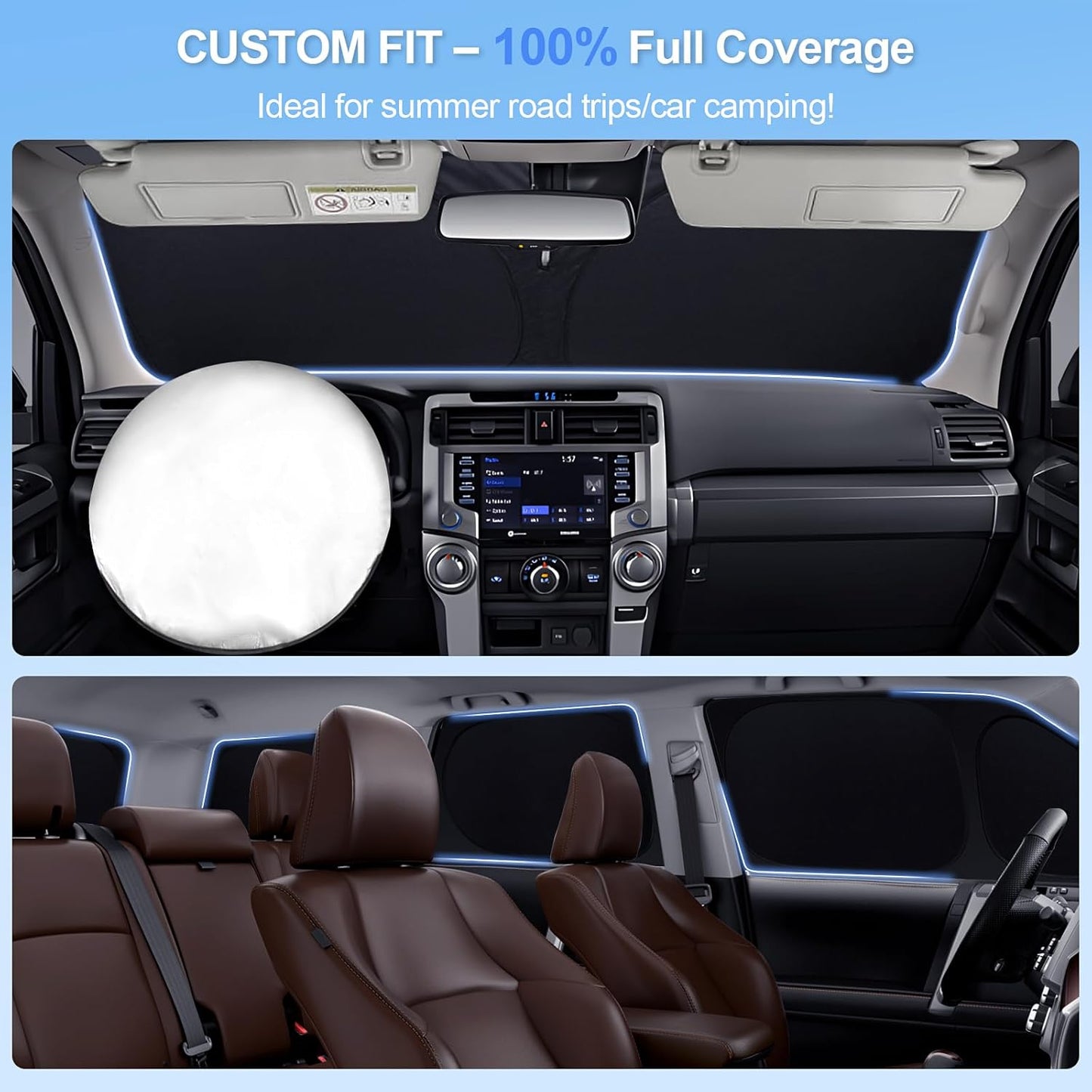 10pcs Car Window Shades for Mercedes Benz GLE 350 450 2020-2024,Windshield Side Rear Full Sunshade,Sun Visor UV Blocking, Privacy Protection and Blackout for Camping Outdoor