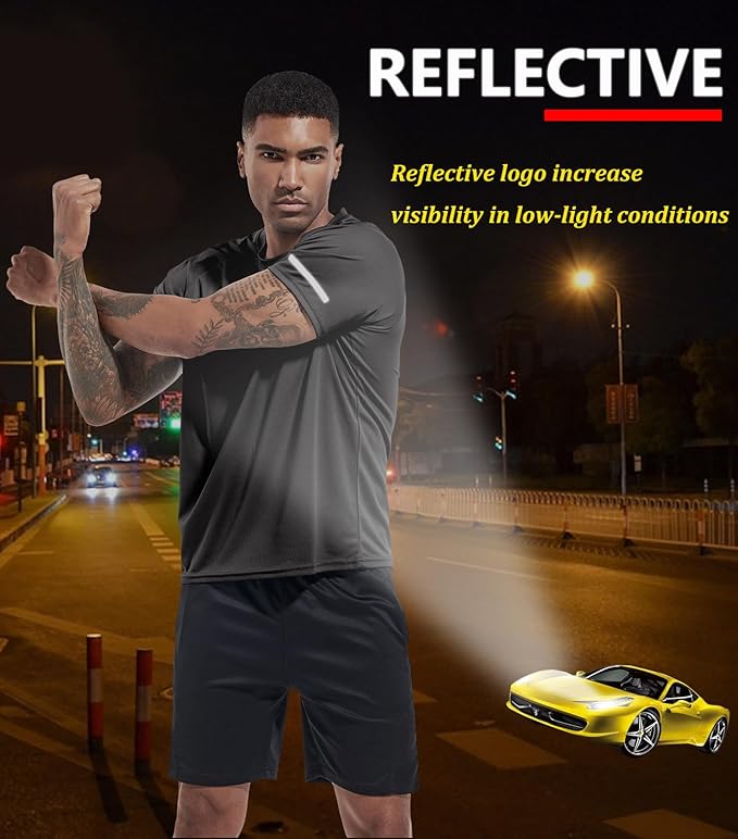 Boyzn 1, 3, 5 or 7 Pack Men's Workout Running Shirts, Dry Fit Moisture Wicking T-Shirt, Gym Athletic Short Sleeve Tee Shirts