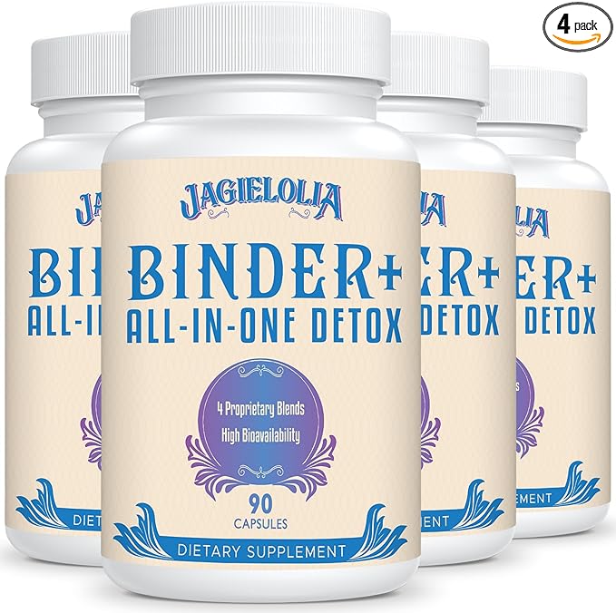 All-In-One Detox Binder Supplement 1500 MG - High Bioavailability, Liver Gut Detox Cleanse with Activated Charcoal, Zeolite & Bentonite Clay for Toxins, Liver, Digestive, 360 Vegan Capsules