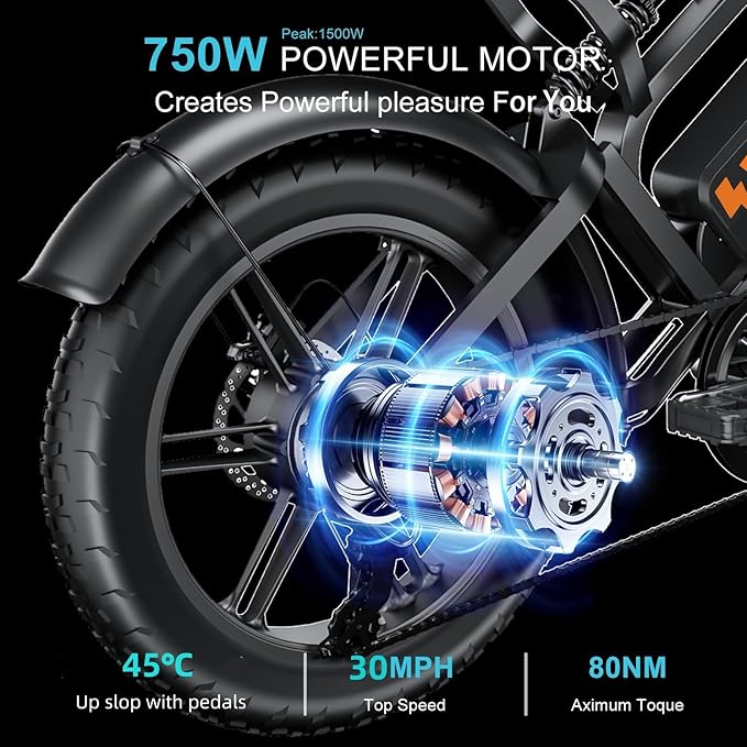 V20 4.0 Electric Bike for Adults,28/30Mph Max Speed,48V15.6Ah Battery,25-68 Miles Max Range, Dual Hydraulic Brakes Ebike,Turning Light, Electric Bike for Commute/Offroad/Rain/Snow Riding.