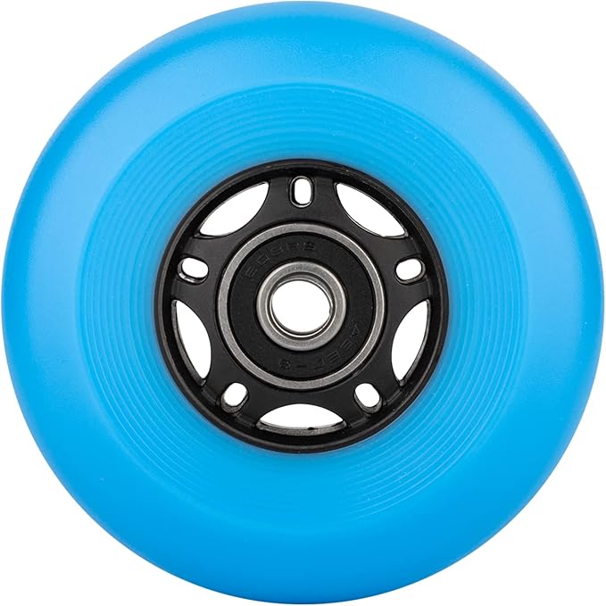 AOWESM Inline Skate Wheels 80mm 76mm 72mm 85a Outdoor Indoor Black Blue Red Roller Hockey Blades Replacement Wheels w/Bearings ABEC-9 and Floating Spacers (8-Pack)