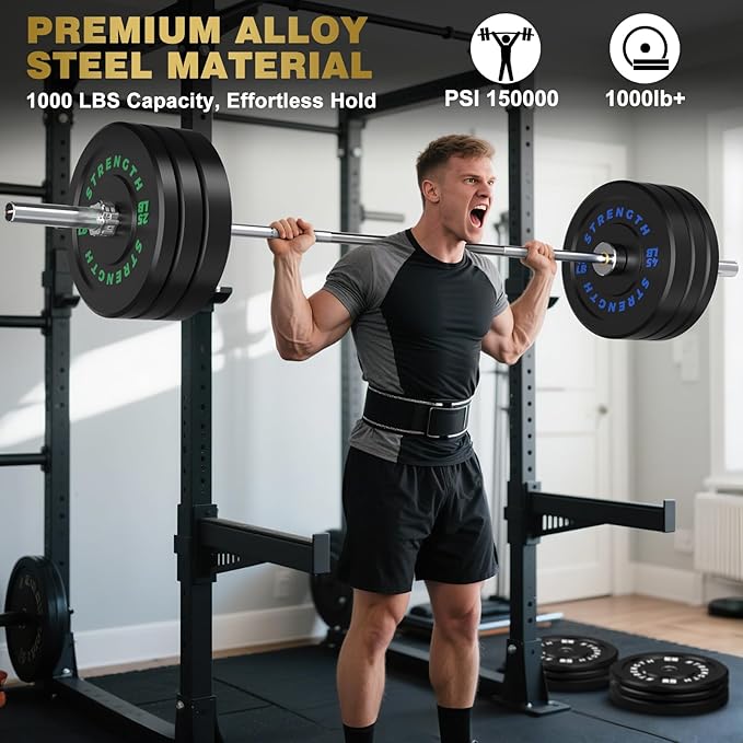 Olympic Rubber Bumper Weight Set - 2 Inch Barbell Plates for Home Gym Strength Training