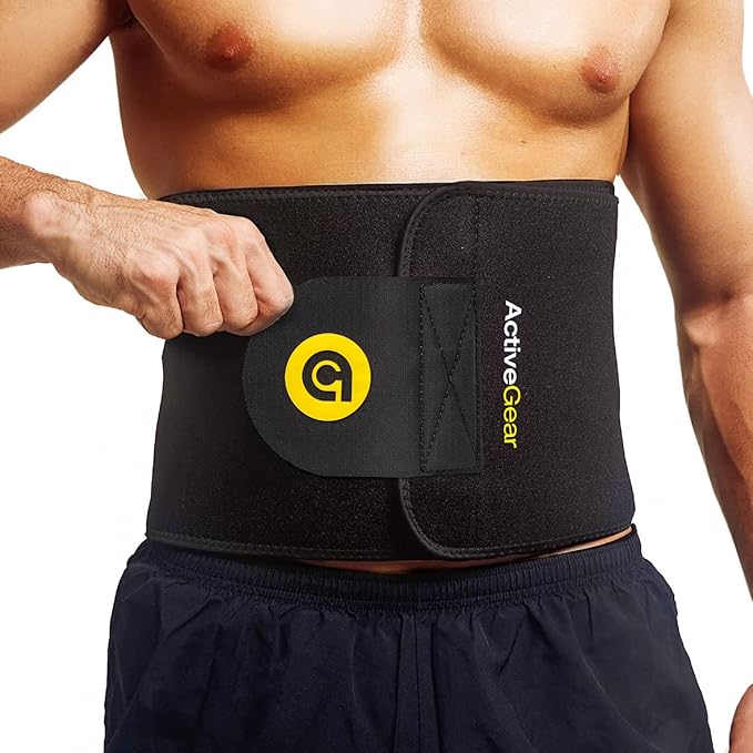 ActiveGear Premium Waist Trimmer & Trainer Belt for Men and Women - Sweat-Enhancing Slimming Wrap for Stomach, Adjustable Fit