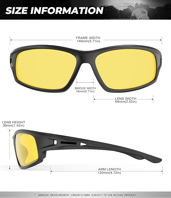 Polarized-Sunglasses-Men Sports Mens-Sunglasses: Sun-Glasses with UV400 Protection for Driving Golf Fishing Running