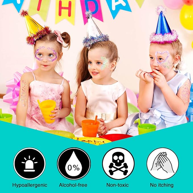 MEICOLY Pink Face Glitter,Pink Body Glitter,Sparkly Hair Glitter,Singer Concerts Lover Heart Chunky Glitter,Glitter Makeup,Mermaid Glitter Face Paint