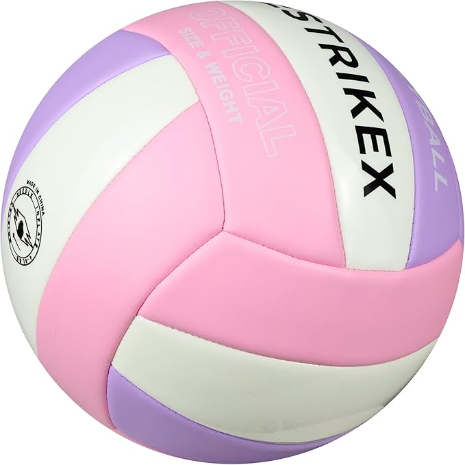 Official Size 5 Glow in The Dark Volleyball, Fluorescent Light Night Volleyball Soft Indoor Outdoor Volleyball Gift Luminous Night Light Ball for Game Gym Training Beach Play with Pump Kit
