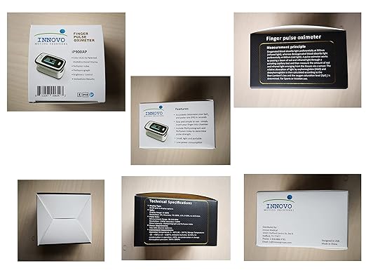 Innovo Deluxe iP900AP Fingertip Pulse Oximeter Blood Oxygen Saturation Monitor with Alarm, Plethysmograph and Perfusion Index