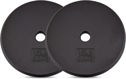 Yes4All Standard 1" Cast Iron Weight Plate - Ideal for Strength Training - Multiple Weight: 5LB to 25LB (Single & Set of 4)
