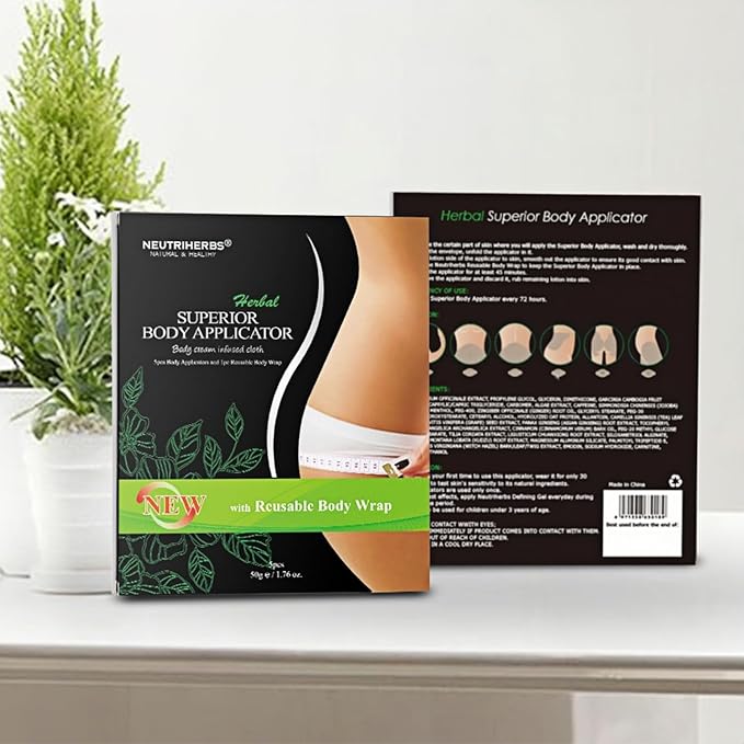 Neutriherbs Body Applicator with Wrap, Effective Nature Formula to Shape, Tone, Firm Body, Works for Belly, Stomach,Legs,Arms,Buttocks (5pcs)