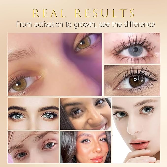 Eyelash Growth Serum – 15 Plant Extracts Hypoallergenic Oil Free for Longer Lashes,Natural Beauty Enhancement,eye lash serum growth(Gold Black)