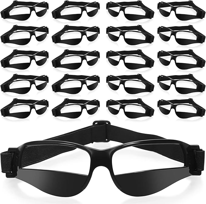 Weewooday 20 Pieces Adjustable Lightweight Basketball Dribbling Goggles, No Look Eye Goggles for Sport Dribble Training