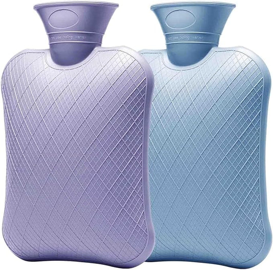 FORICOM Extra Large Hot Water Bottles for Pain Relief.2pack,2L Hot Water Bag for Back Pain, Heating Pad 2Liter, Non Toxic and Rubber, Hot and Cold Therapy.Bpa Free.